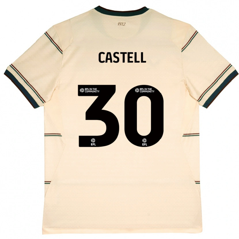 Danxen Män Lluc Castell #30 Beige Vinröd Bortatröja Matchtröjor 2026/27 Tröjor T-Tröja