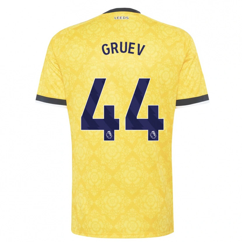 Danxen Män Ilia Gruev #44 Gul Vit Svart Bortatröja Matchtröjor 2026/27 Tröjor T-Tröja