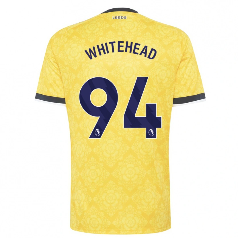 Danxen Män Loui Whitehead #94 Gul Vit Svart Bortatröja Matchtröjor 2026/27 Tröjor T-Tröja