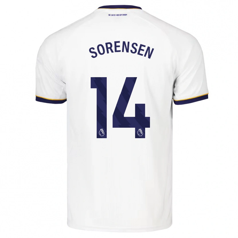 Danxen Män Nicoline Sorensen #14 Midnattsblå Vit Gul Bortatröja Matchtröjor 2026/27 Tröjor T-Tröja