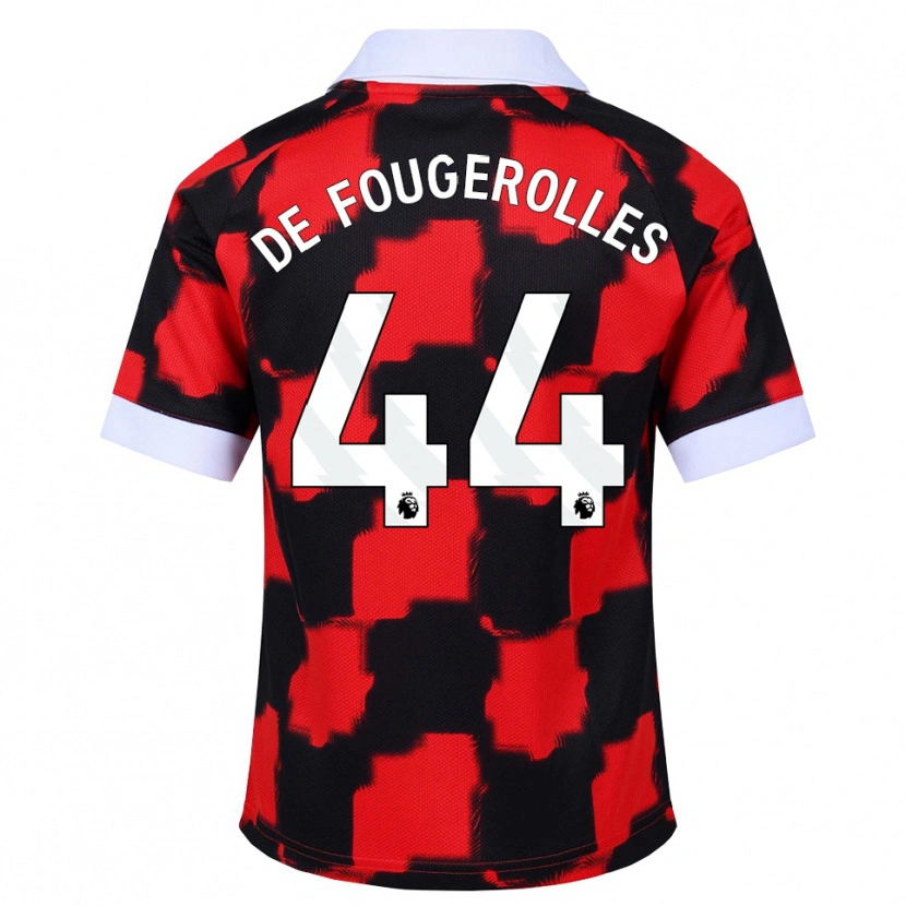 Danxen Män Luc De Fougerolles #44 Röd Vit Svart Bortatröja Matchtröjor 2026/27 Tröjor T-Tröja