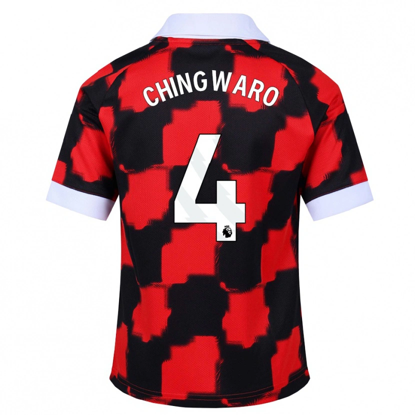 Danxen Män Seth Chingwaro #4 Röd Vit Svart Bortatröja Matchtröjor 2026/27 Tröjor T-Tröja