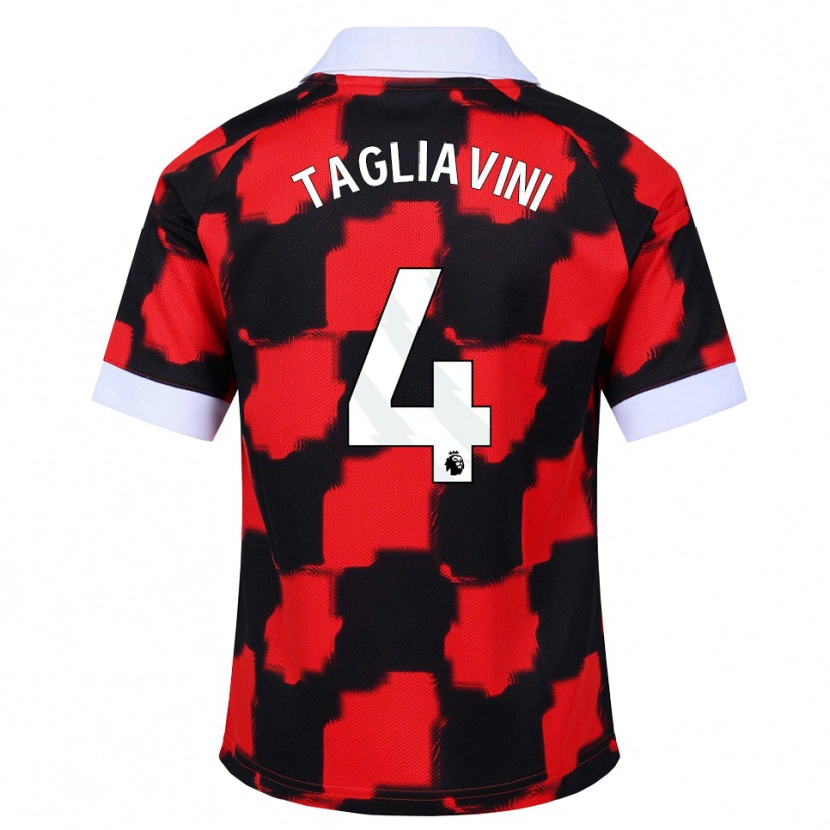 Danxen Män Ella Tagliavini #4 Röd Vit Svart Bortatröja Matchtröjor 2026/27 Tröjor T-Tröja