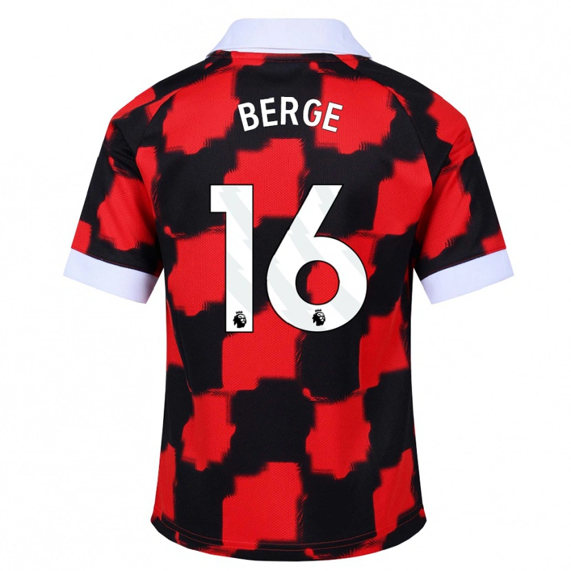 Danxen Män Sander Berge #16 Röd Vit Svart Bortatröja Matchtröjor 2026/27 Tröjor T-Tröja