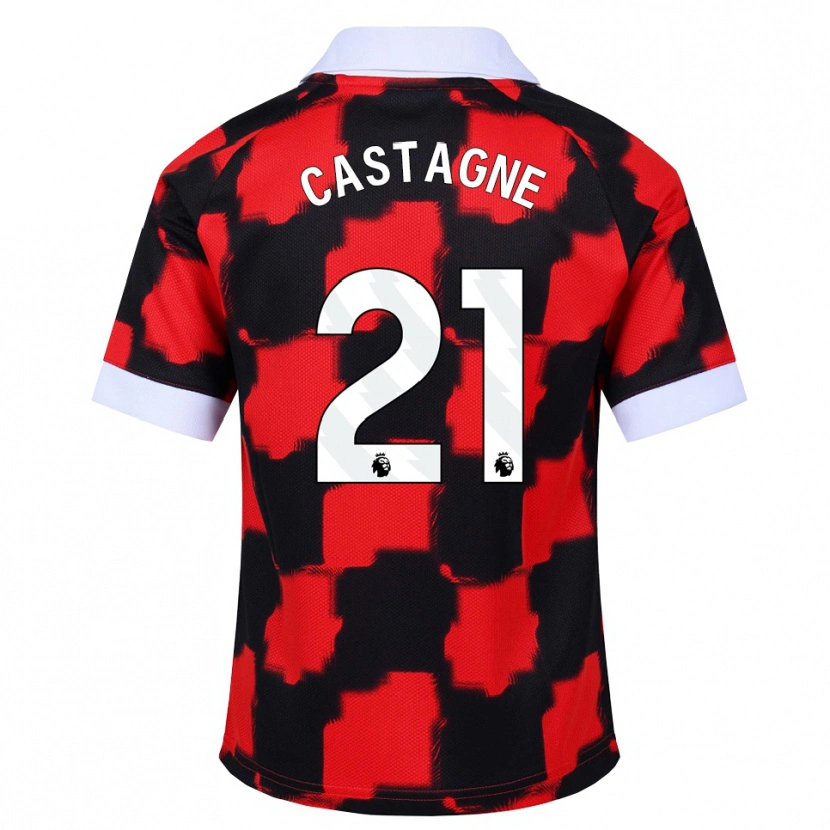 Danxen Män Timothy Castagne #21 Röd Vit Svart Bortatröja Matchtröjor 2026/27 Tröjor T-Tröja