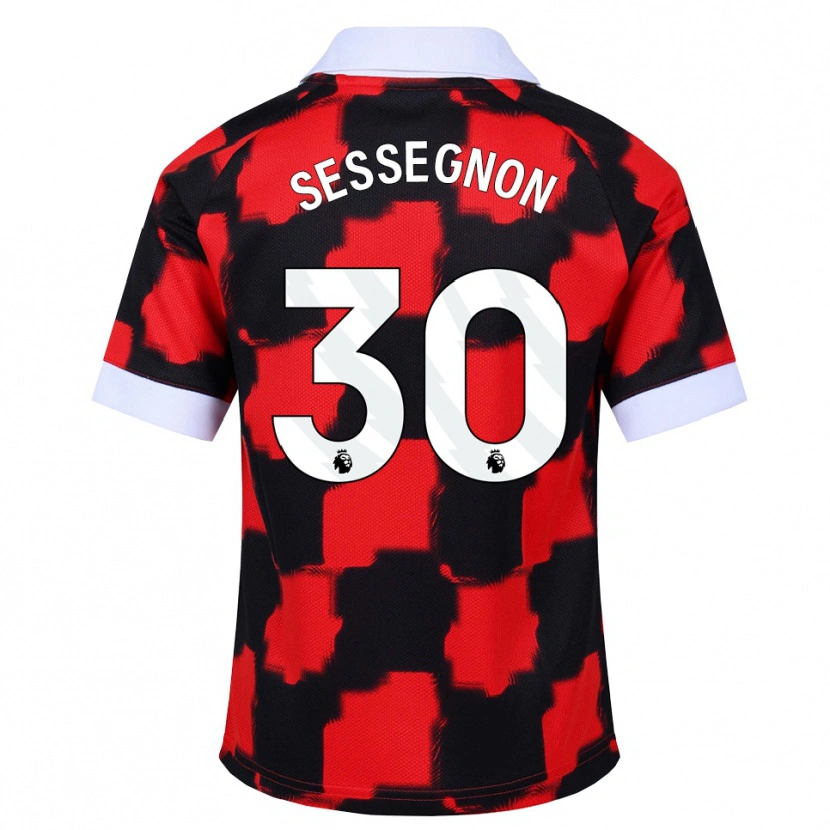 Danxen Män Ryan Sessegnon #30 Röd Vit Svart Bortatröja Matchtröjor 2026/27 Tröjor T-Tröja