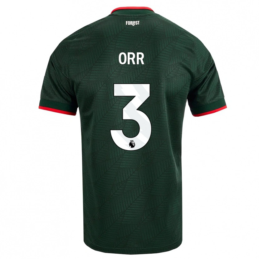 Danxen Män Matthew Orr #3 Mörk Grön Röd Bortatröja Matchtröjor 2026/27 Tröjor T-Tröja