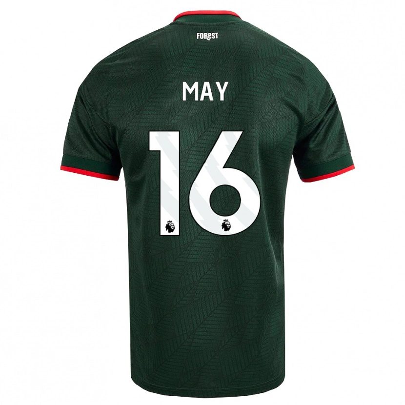 Danxen Män Brandon May #16 Mörk Grön Röd Bortatröja Matchtröjor 2026/27 Tröjor T-Tröja