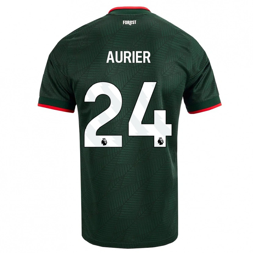 Danxen Män Serge Aurier #24 Mörk Grön Röd Bortatröja Matchtröjor 2026/27 Tröjor T-Tröja