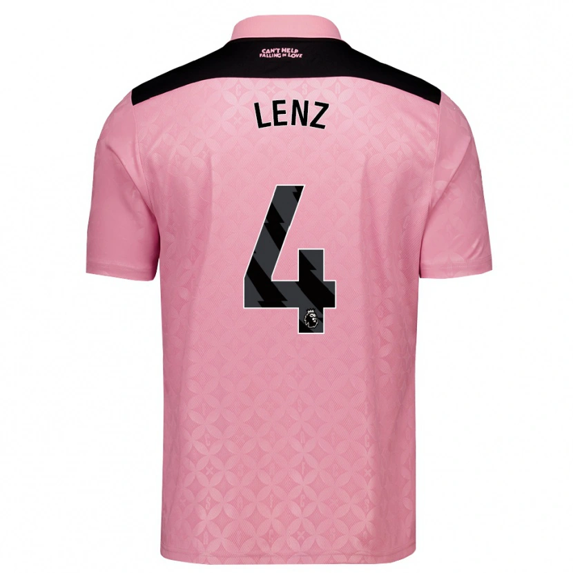 Danxen Män Elias Lenz #4 Ljusrosa Svart Bortatröja Matchtröjor 2026/27 Tröjor T-Tröja