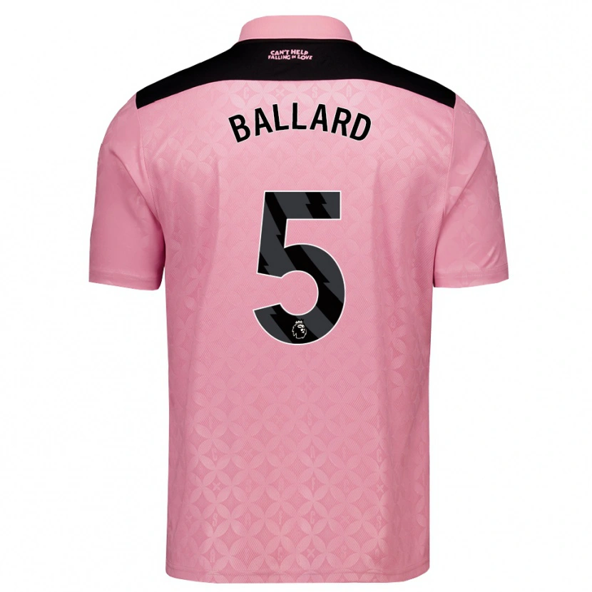 Danxen Män Dan Ballard #5 Ljusrosa Svart Bortatröja Matchtröjor 2026/27 Tröjor T-Tröja