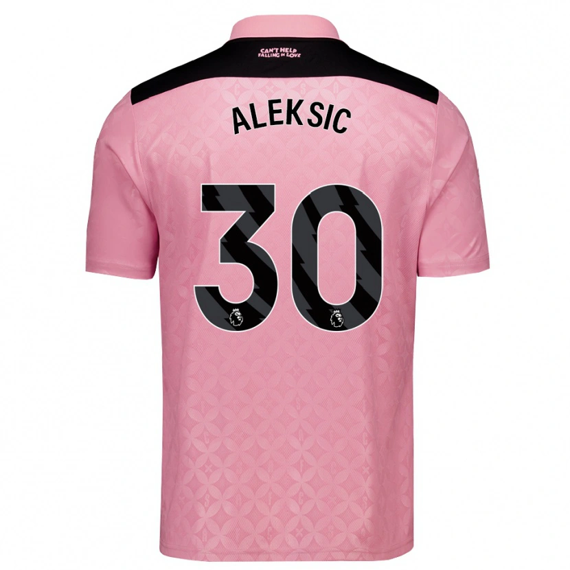 Danxen Män Milan Aleksic #30 Ljusrosa Svart Bortatröja Matchtröjor 2026/27 Tröjor T-Tröja