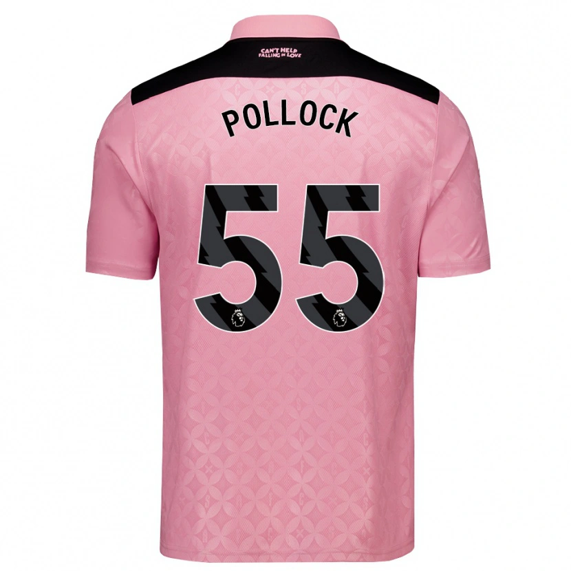 Danxen Män Alfie Pollock #55 Ljusrosa Svart Bortatröja Matchtröjor 2026/27 Tröjor T-Tröja