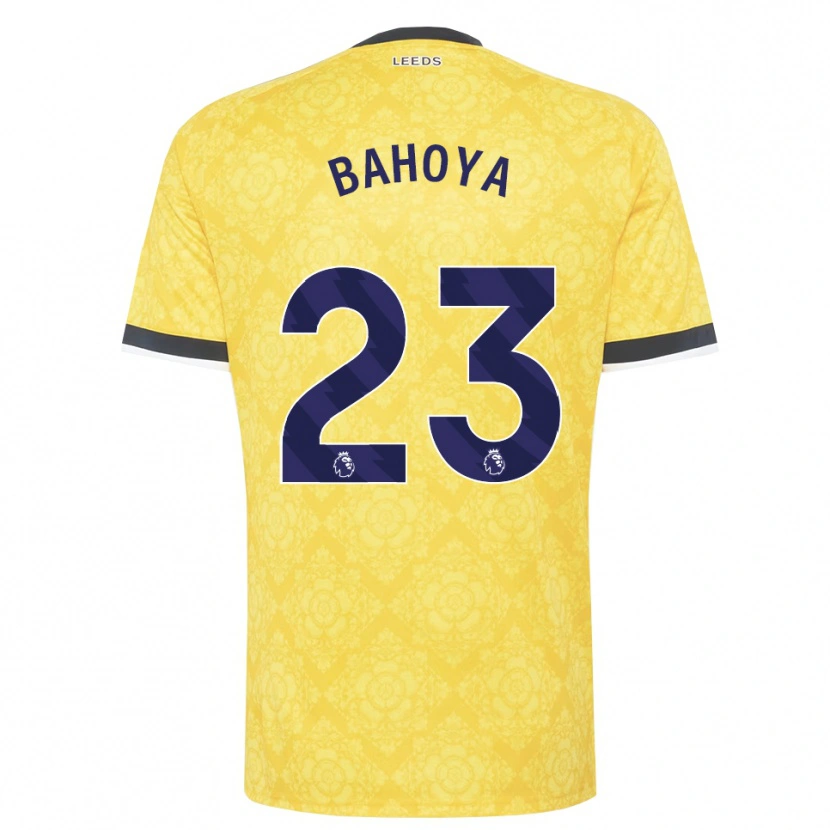Danxen Män Jean-Mattéo Bahoya #23 Gul Vit Svart Bortatröja Matchtröjor 2026/27 Tröjor T-Tröja