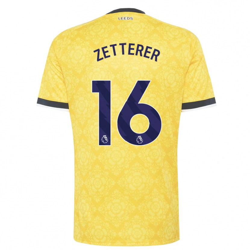 Danxen Män Michael Zetterer #16 Gul Vit Svart Bortatröja Matchtröjor 2026/27 Tröjor T-Tröja