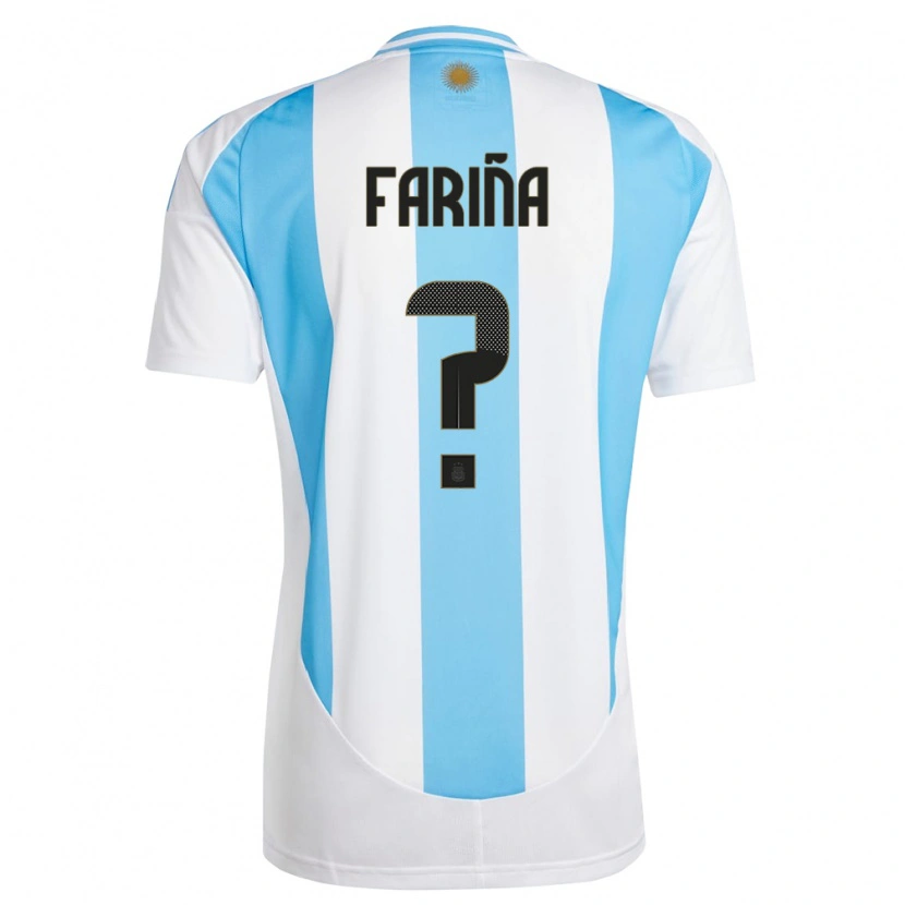 Danxen Barn Argentina Benjamín Fariña #0 Vit Blå Hemmatröja Matchtröjor 24-26 Tröjor T-Tröja