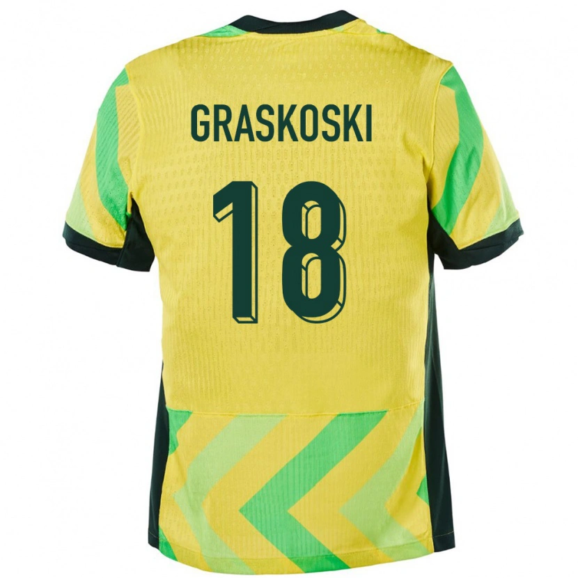 Danxen Barn Australien Daniel Graskoski #18 Gyllene Hemmatröja Matchtröjor 24-26 Tröjor T-Tröja