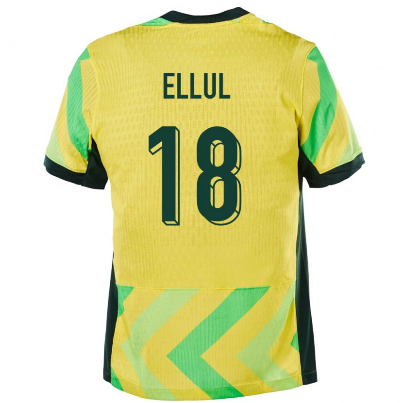 Danxen Barn Australien Noah Ellul #18 Gyllene Hemmatröja Matchtröjor 24-26 Tröjor T-Tröja