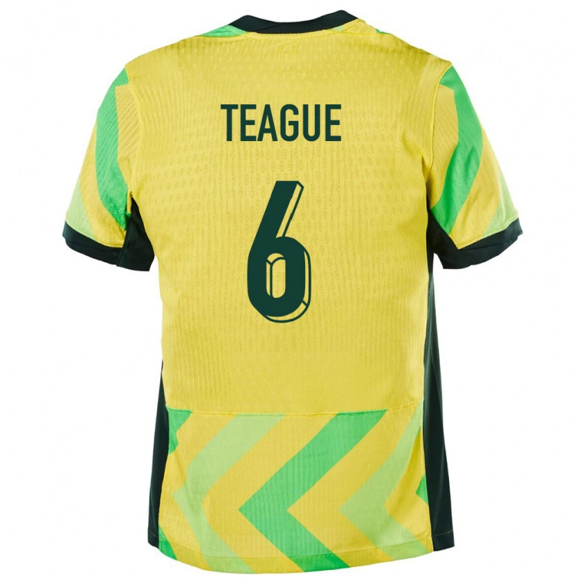 Danxen Barn Australien Ryan Teague #6 Gyllene Hemmatröja Matchtröjor 24-26 Tröjor T-Tröja
