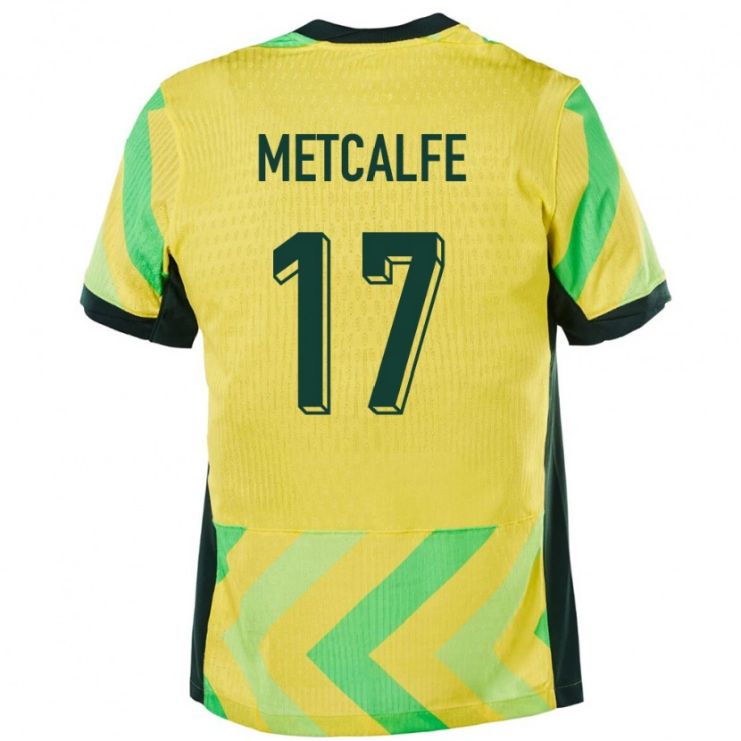 Danxen Barn Australien Connor Metcalfe #17 Gyllene Hemmatröja Matchtröjor 24-26 Tröjor T-Tröja