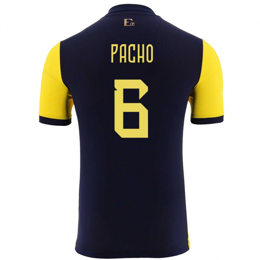 Danxen Barn Ecuador Willian Pacho #6 Gul Hemmatröja Matchtröjor 24-26 Tröjor T-Tröja