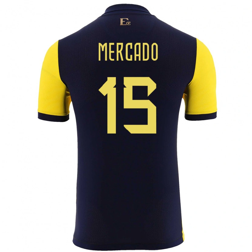 Danxen Barn Ecuador John Mercado #15 Gul Hemmatröja Matchtröjor 24-26 Tröjor T-Tröja