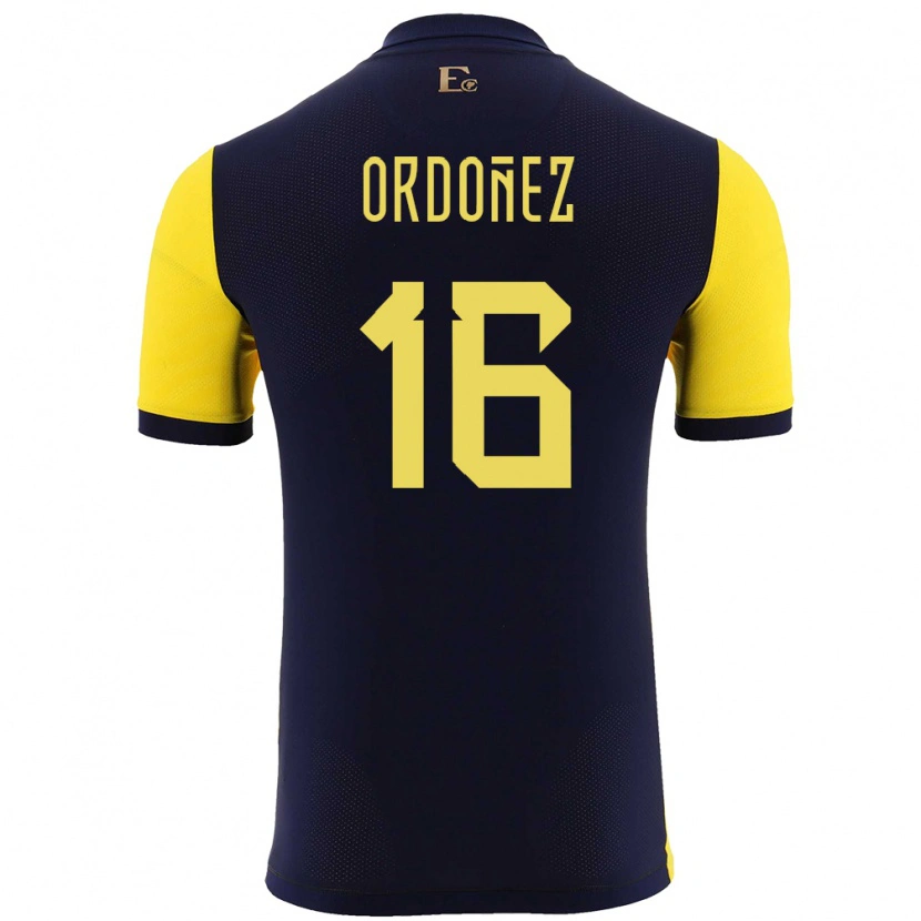Danxen Barn Ecuador Joel Ordóñez #16 Gul Hemmatröja Matchtröjor 24-26 Tröjor T-Tröja