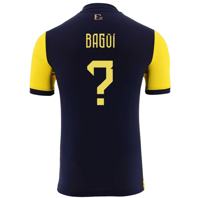 Danxen Barn Ecuador Diogo Bagüí #0 Gul Hemmatröja Matchtröjor 24-26 Tröjor T-Tröja