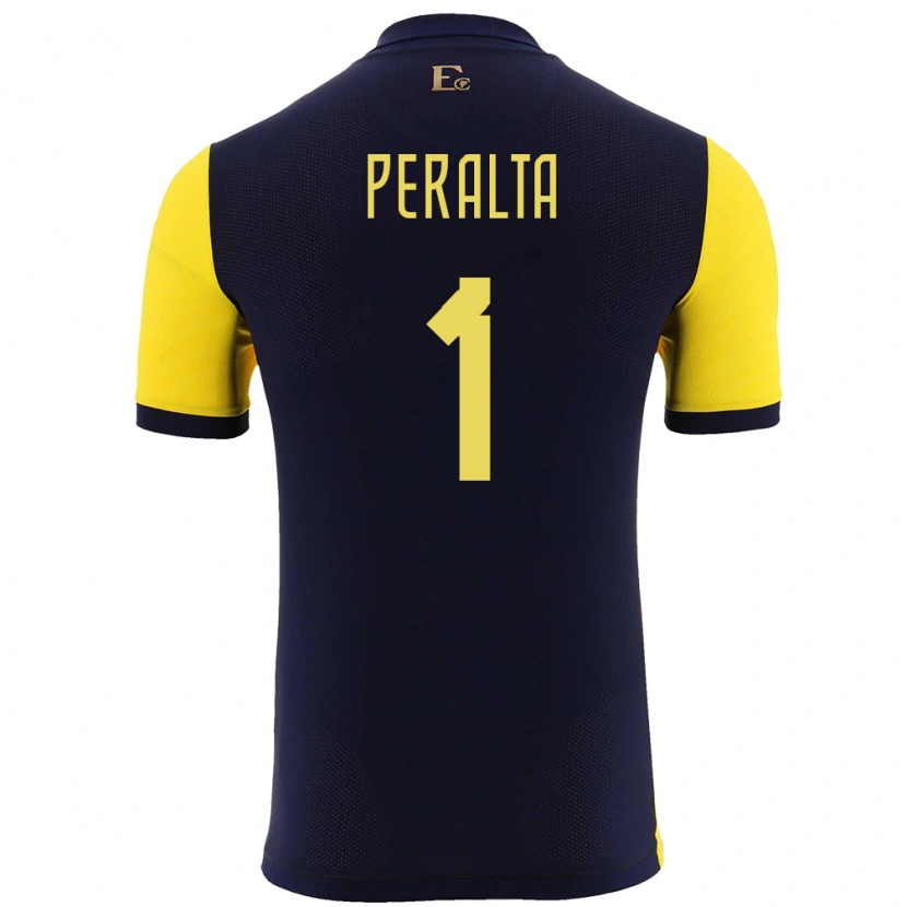 Danxen Barn Ecuador Miguel Peralta #1 Gul Hemmatröja Matchtröjor 24-26 Tröjor T-Tröja
