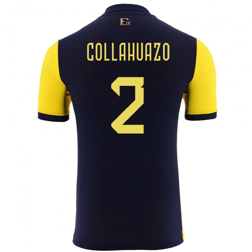 Danxen Barn Ecuador Jair Collahuazo #2 Gul Hemmatröja Matchtröjor 24-26 Tröjor T-Tröja