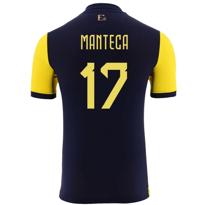 Danxen Barn Ecuador Demcy Manteca #17 Gul Hemmatröja Matchtröjor 24-26 Tröjor T-Tröja
