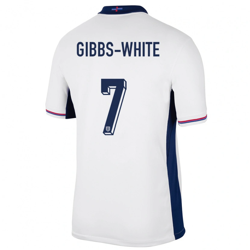 Danxen Barn England Morgan Gibbs-White #7 Vit Hemmatröja Matchtröjor 24-26 Tröjor T-Tröja