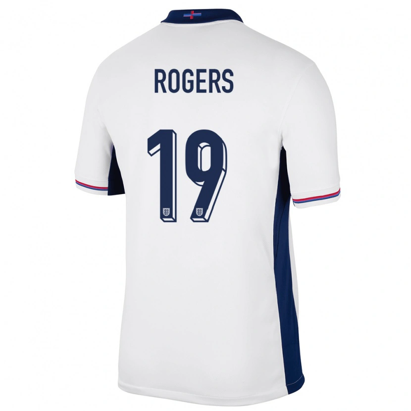 Danxen Barn England Morgan Rogers #19 Vit Hemmatröja Matchtröjor 24-26 Tröjor T-Tröja