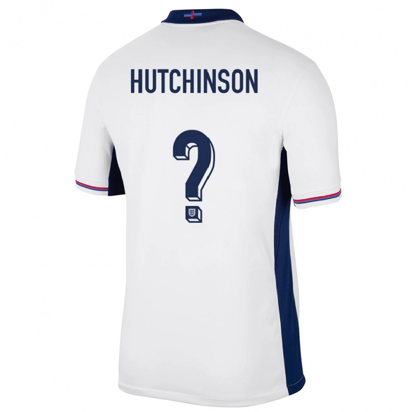 Danxen Barn England Omari Hutchinson #0 Vit Hemmatröja Matchtröjor 24-26 Tröjor T-Tröja
