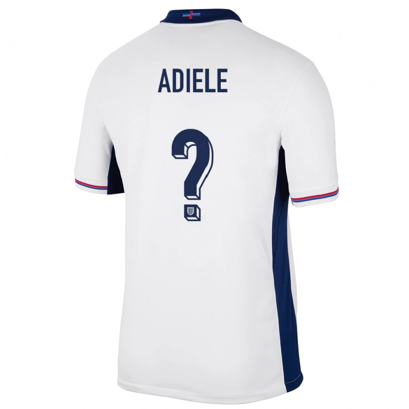 Danxen Barn England Emeka Adiele #0 Vit Hemmatröja Matchtröjor 24-26 Tröjor T-Tröja