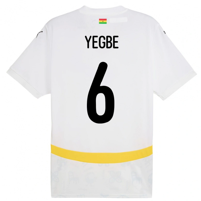 Danxen Barn Ghana Terry Yegbe #6 Vit Hemmatröja Matchtröjor 24-26 Tröjor T-Tröja