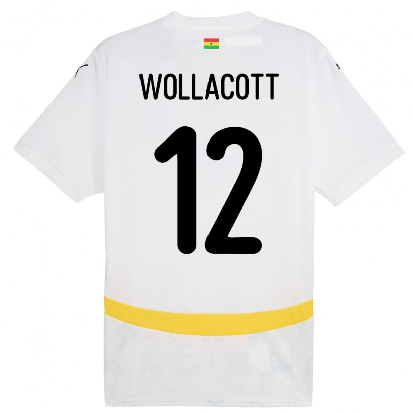 Danxen Barn Ghana Joe Wollacott #12 Vit Hemmatröja Matchtröjor 24-26 Tröjor T-Tröja