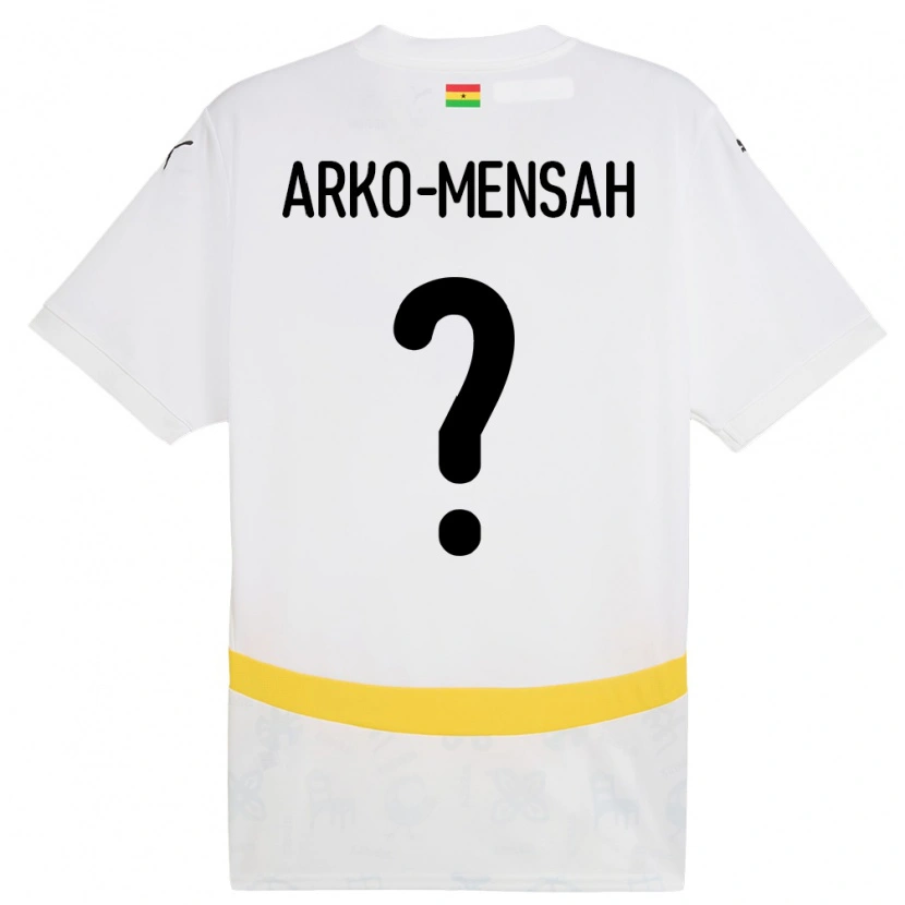 Danxen Barn Ghana Edmund Arko-Mensah #0 Vit Hemmatröja Matchtröjor 24-26 Tröjor T-Tröja