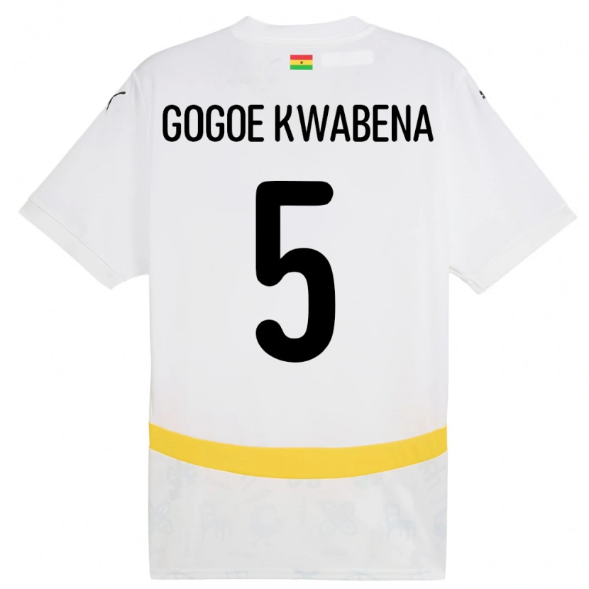 Danxen Barn Ghana Boahen Gogoe Kwabena #5 Vit Hemmatröja Matchtröjor 24-26 Tröjor T-Tröja