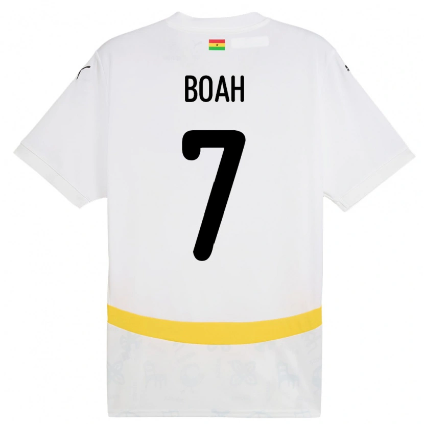 Danxen Barn Ghana Collins Boah #7 Vit Hemmatröja Matchtröjor 24-26 Tröjor T-Tröja