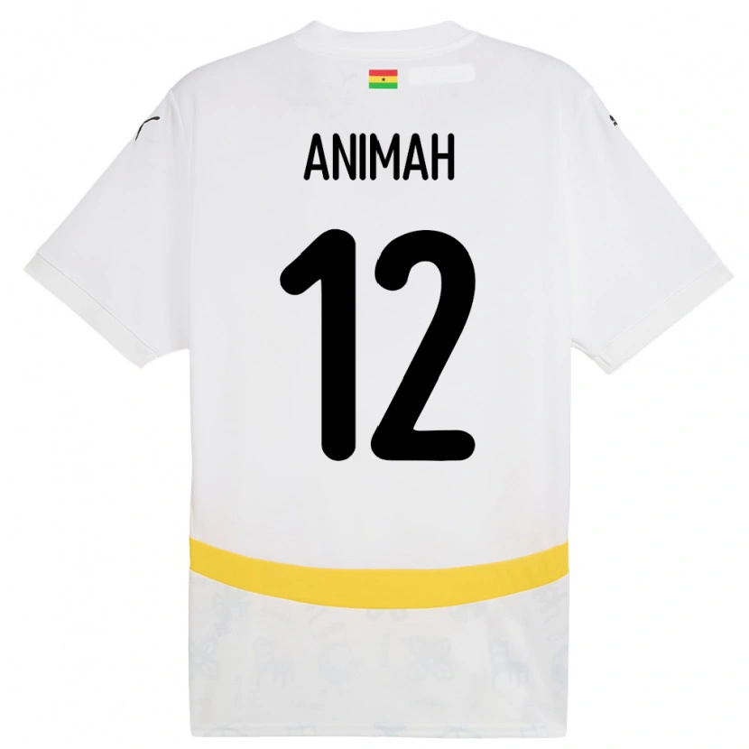 Danxen Barn Ghana Grace Animah #12 Vit Hemmatröja Matchtröjor 24-26 Tröjor T-Tröja