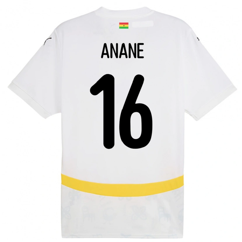 Danxen Barn Ghana Vincent Anane #16 Vit Hemmatröja Matchtröjor 24-26 Tröjor T-Tröja