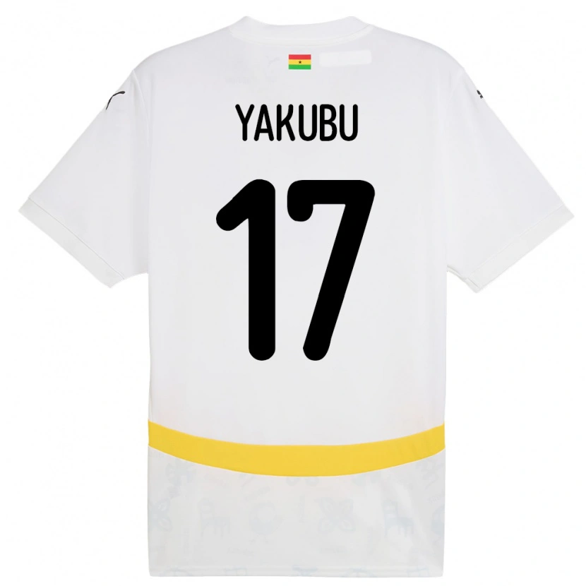 Danxen Barn Ghana Mustapha Yakubu #17 Vit Hemmatröja Matchtröjor 24-26 Tröjor T-Tröja