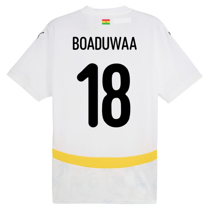 Danxen Barn Ghana Doris Boaduwaa #18 Vit Hemmatröja Matchtröjor 24-26 Tröjor T-Tröja