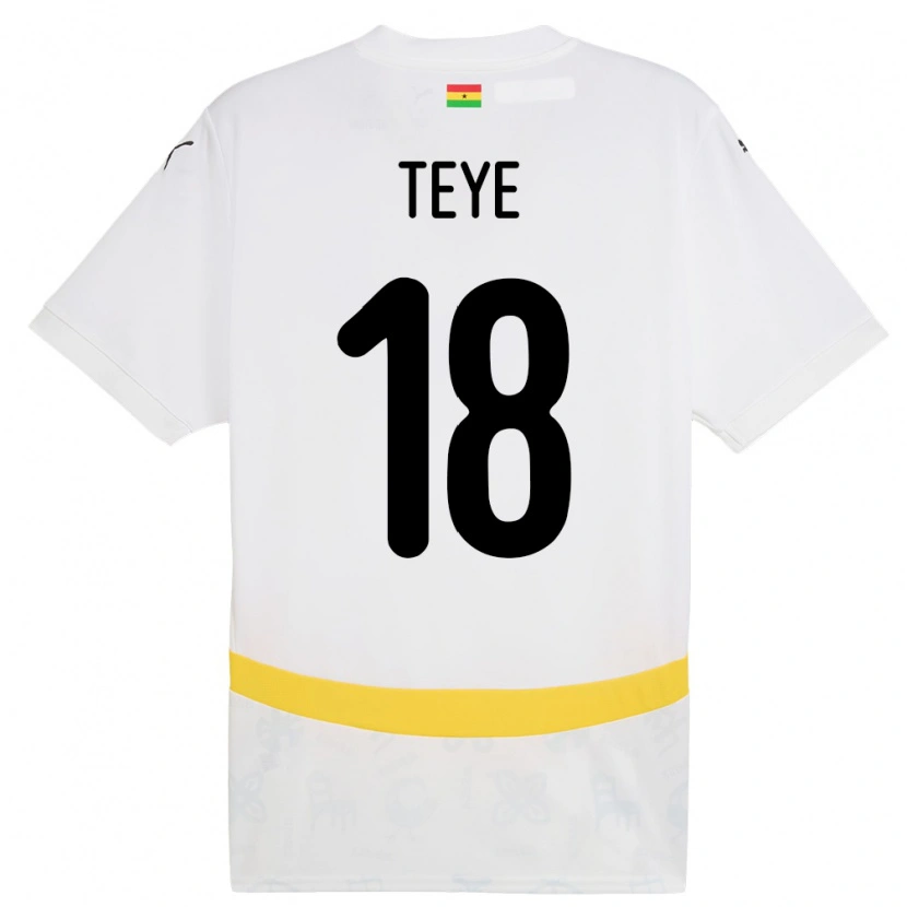 Danxen Barn Ghana Suzzy Teye #18 Vit Hemmatröja Matchtröjor 24-26 Tröjor T-Tröja
