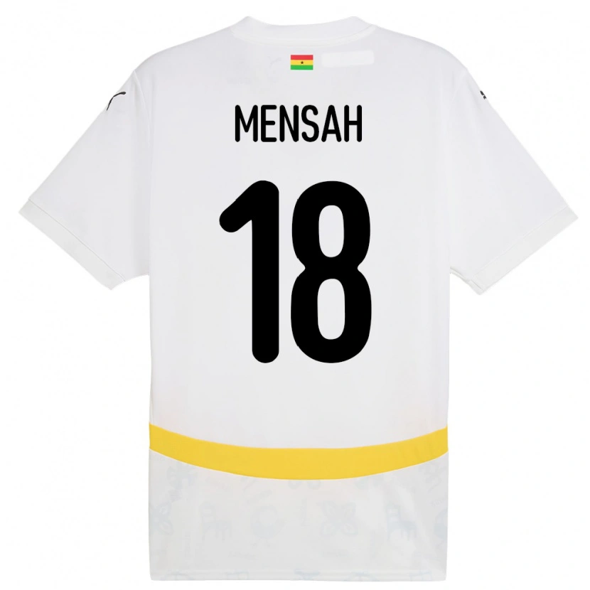 Danxen Barn Ghana Isaac Mensah #18 Vit Hemmatröja Matchtröjor 24-26 Tröjor T-Tröja