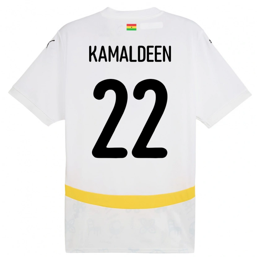 Danxen Barn Ghana Kamaldeen Sulemana #22 Vit Hemmatröja Matchtröjor 24-26 Tröjor T-Tröja
