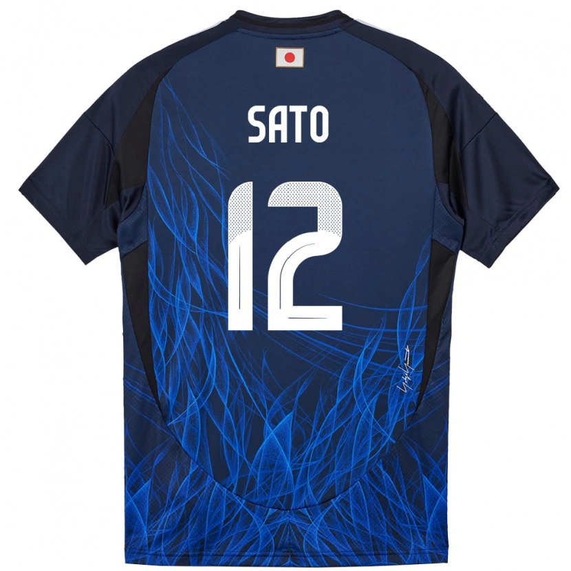 Danxen Barn Japan Rikuto Sato #12 Mörkblå Hemmatröja Matchtröjor 24-26 Tröjor T-Tröja