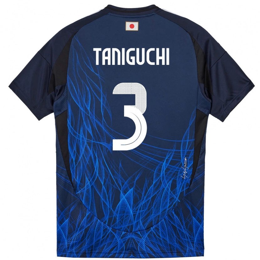 Danxen Barn Japan Shogo Taniguchi #3 Mörkblå Hemmatröja Matchtröjor 24-26 Tröjor T-Tröja