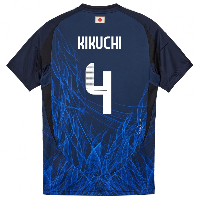 Danxen Barn Japan Shuta Kikuchi #4 Mörkblå Hemmatröja Matchtröjor 24-26 Tröjor T-Tröja